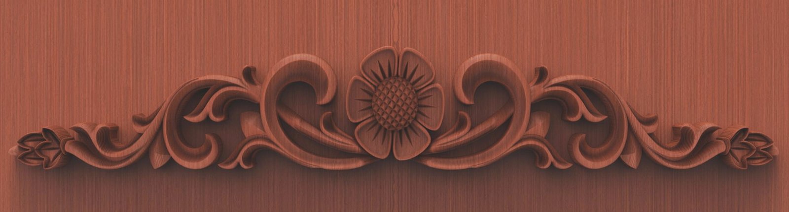 Beds & Sofa - BS-39 Floral Swirl Decorative Bed Headboard Carving 3D Model